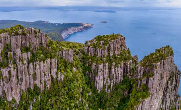 Views from Bishop and Clerk peak in Maria Island, Tasmania, Australia