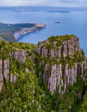 Views from Bishop and Clerk peak in Maria Island, Tasmania, Australia