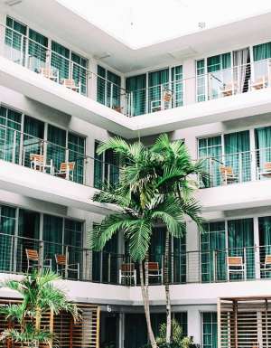 tropical hotel exterior