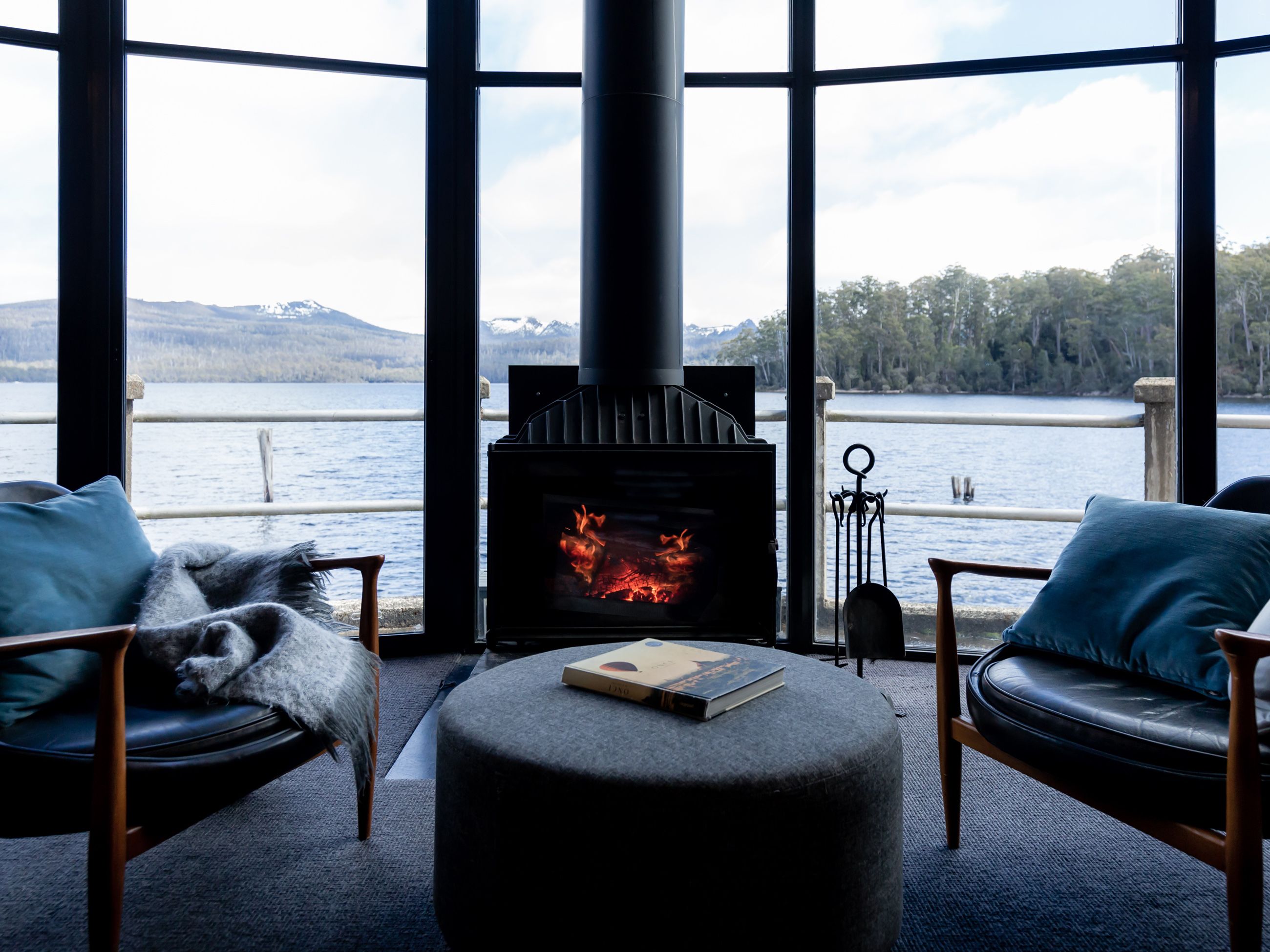 interior of lounge at Pumphouse Point on Lake St Clair in Tasmania's Cradle Mountain-Lake St Clair National Park