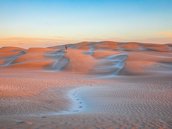 person walking through the South Australian Outback