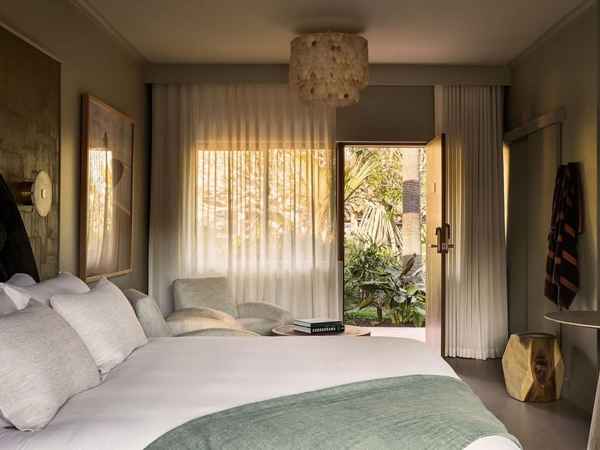 the bedroom at Swell Hotel, Byron Bay
