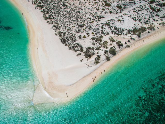 Aerial view of Turquoise Bay in Western Australia