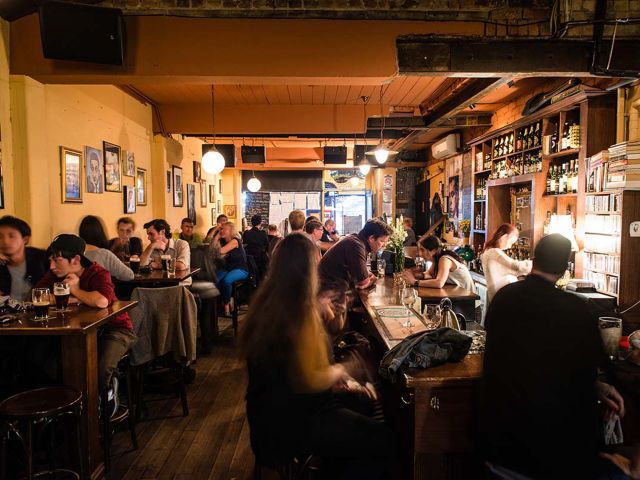 people drinking inside The Drunken Poet, West Melbourne