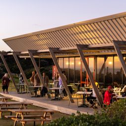 the restaurant exterior of Silver Sands Beach Club, McLaren Vale