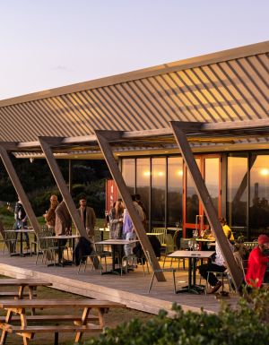 the restaurant exterior of Silver Sands Beach Club, McLaren Vale