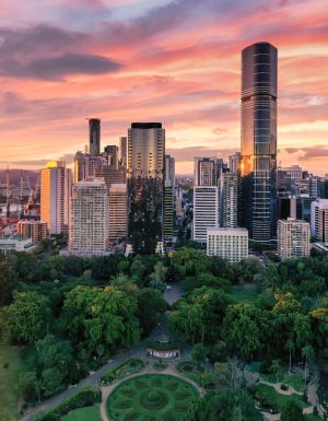 Brisbane City Botanic Gardens from above