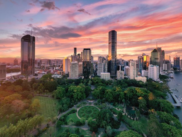 Brisbane City Botanic Gardens from above