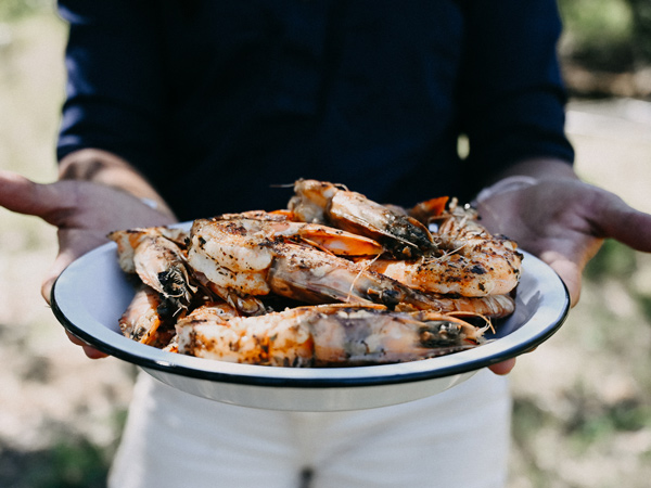 a barbecue lunch after a dip at Marlee’s Bath