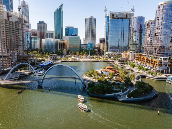 Elizabeth Quay drone shot
