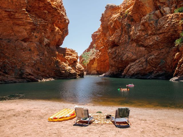 Swimming at Ellery Creek Big Hole in the Red Centre, Northern Territory