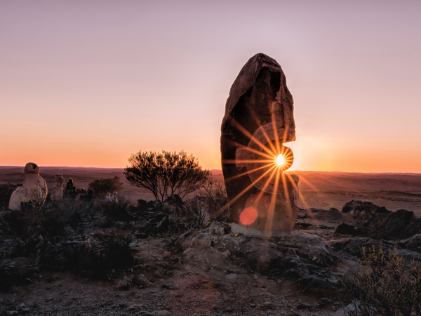the Broken Hill at sunset