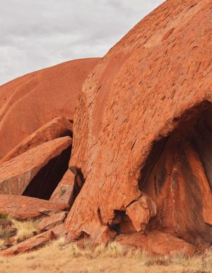 a sculpture-like form at Uluru during the Mala walk