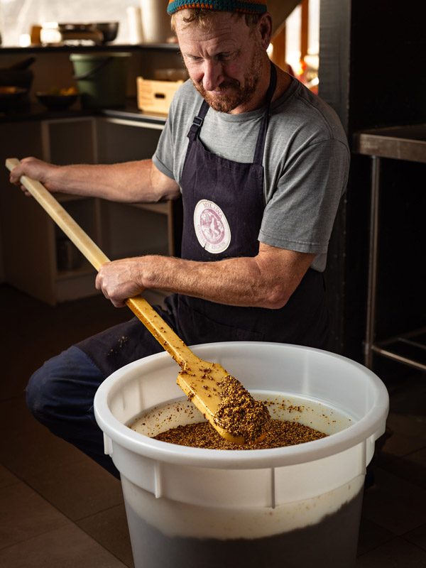 Jim Mellor cuts the mustard at Milawa Mustards