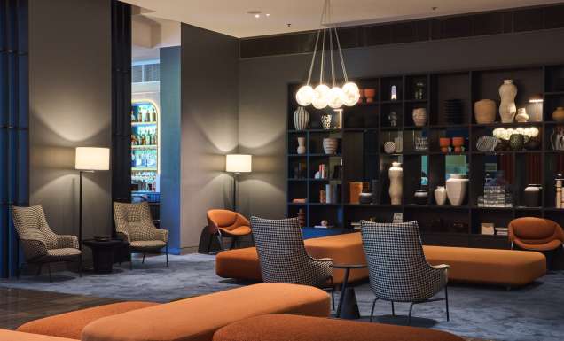 a look inside the lobby at Pullman Adealaide