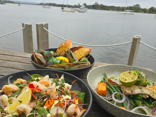 food plates by the Hastings River at Rivermark, Port Macquarie