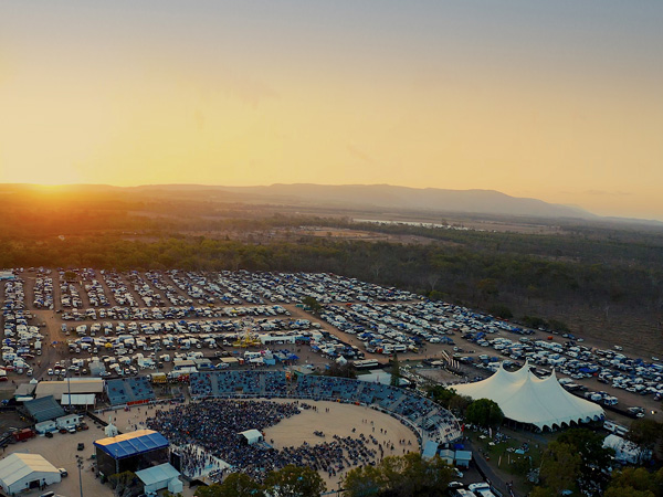 the Savannah in the Round from above at sunset