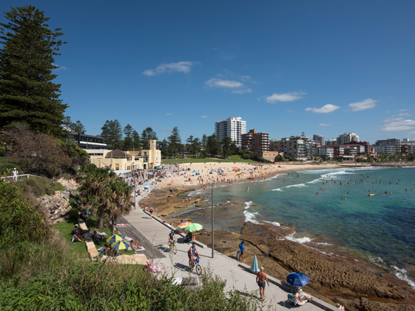 the South Cronulla Beach on a clear day