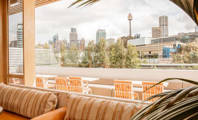 Sydney CBD views from the rooftop pub at Woolly Bay Hotel