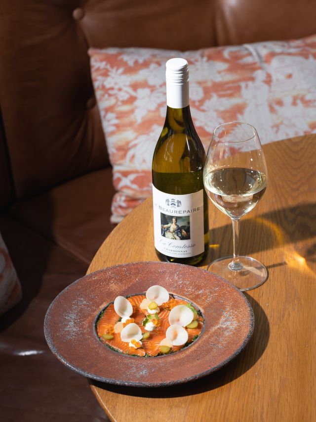 Citrus Cured Petuna Ocean Trout with De Beaurepaire wines at Atelier by Sofitel