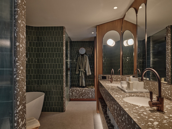 a luxury bathroom at The Eve Hotel, Sydney