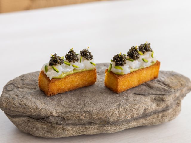 scampi on toasted brioche at Ormeggio at the Spit