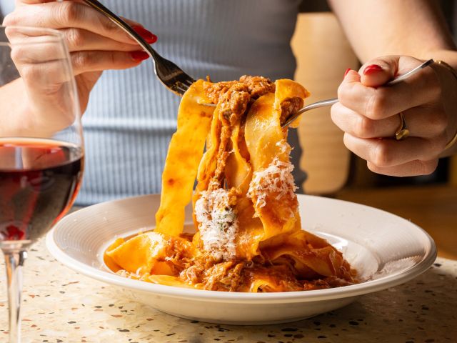 traditional Italian pasta at Matteo