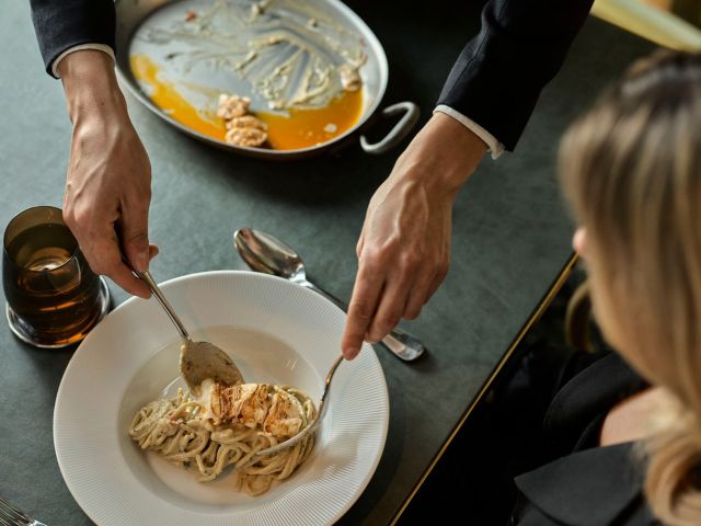 a pasta dish at a'mare, Barangaroo