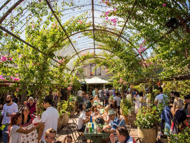 the lush dining space at The Grounds of Alexandria in Sydney