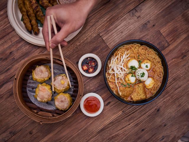 Asian hawker-style street food from Spice Alley, Chippendale