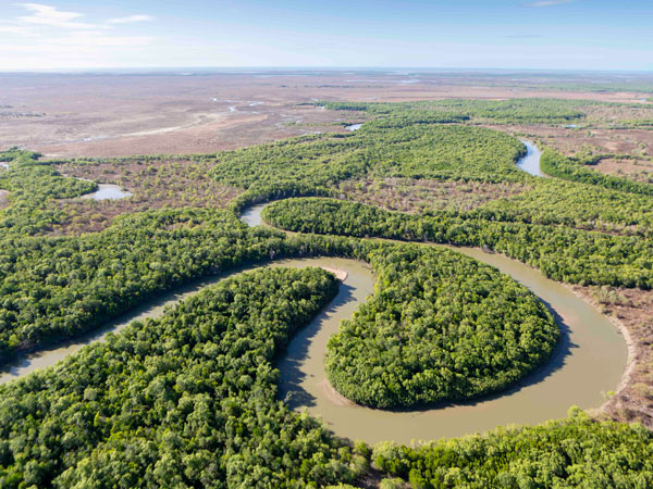 an aerial view of the Kennedy River