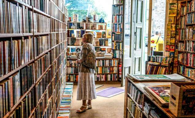 Lady browsing bookshop