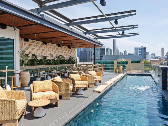 Ovolo Brisbane hotel pool in Queensland