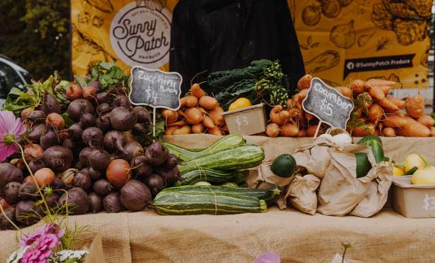 Fresh fruit and vegetables at Ballarat Famers Market