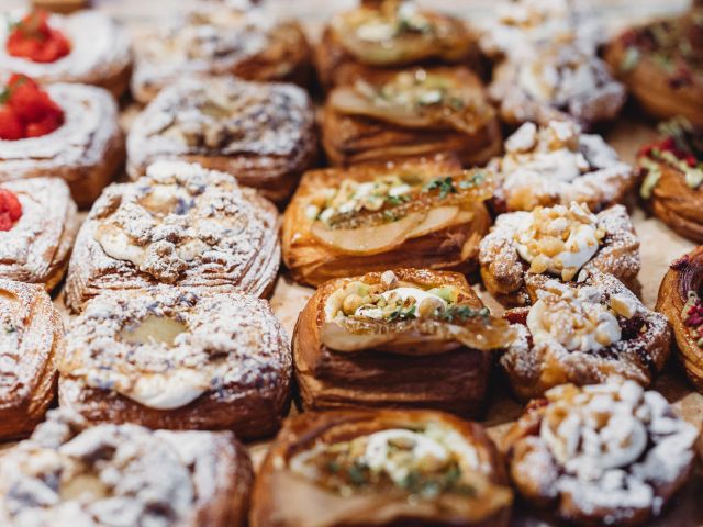 a wide selection of pastries at Flour Coffee & Doughroom