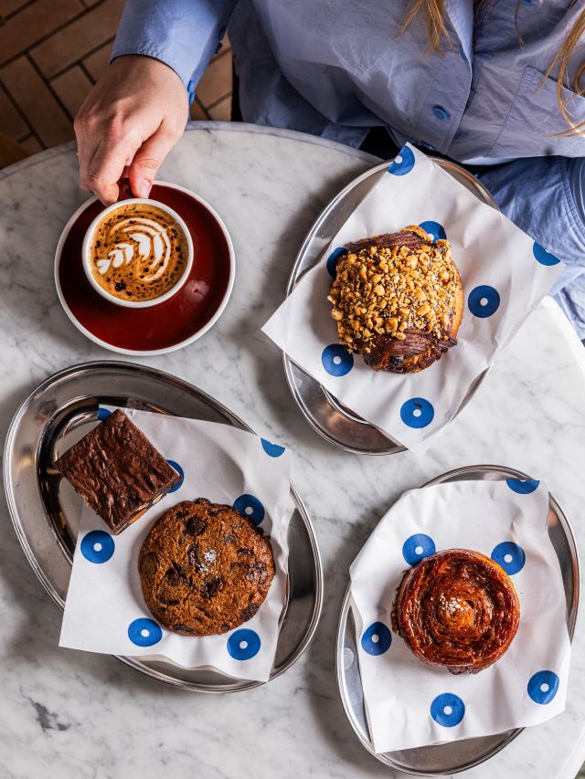 signature pastries and coffee at Baker Bleu