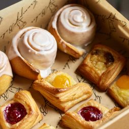 a box of pastries at Grumpy Baker & Bar