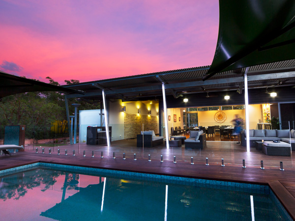 sunset view at the pool, Cicada Lodge, Darwin