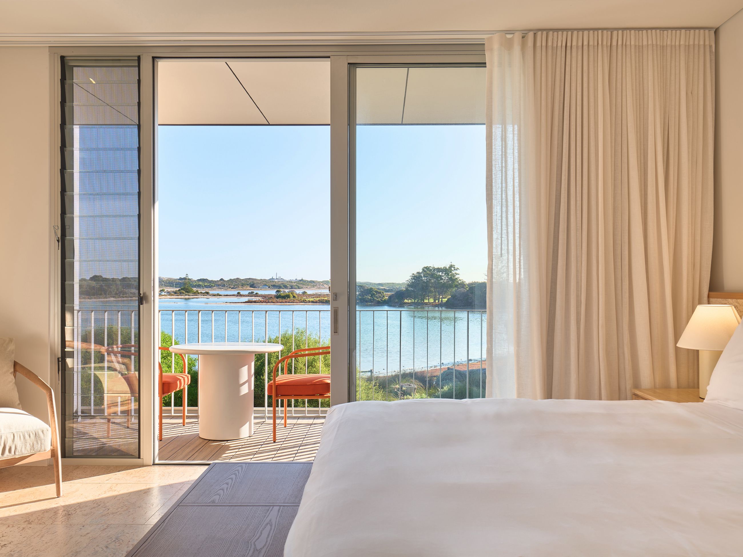 A Poolhouse room with lake views at The Lodge Wadjemup