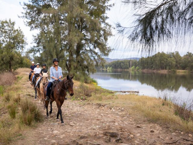 a guided horse ride at Hawkesbury Valley Equestrian Centre, Yarramundi