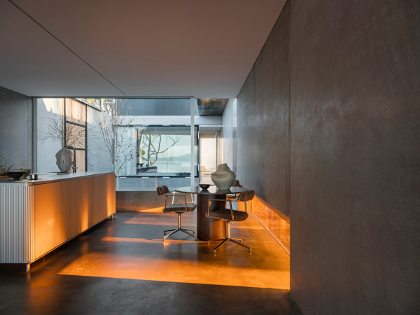 The dining area of Vipp Tunnel on Bruny Island