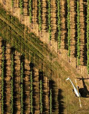 aerial of helicopter on Ascend Wine Odyssey