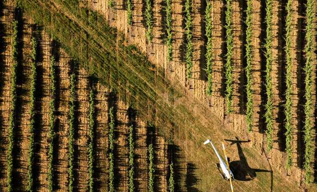 aerial of helicopter on Ascend Wine Odyssey