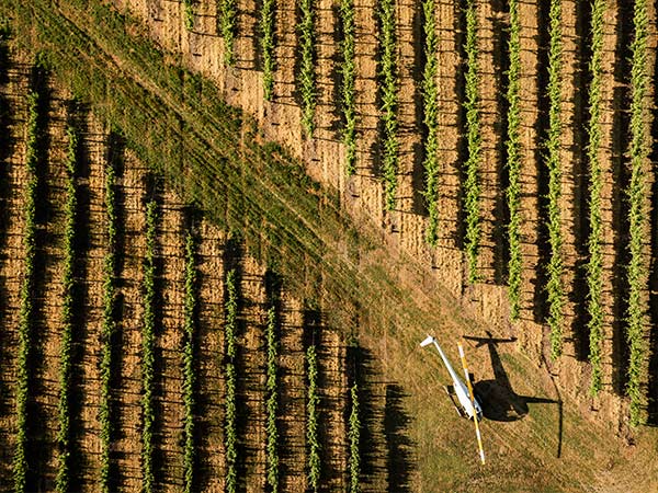 aerial of helicopter on Ascend Wine Odyssey