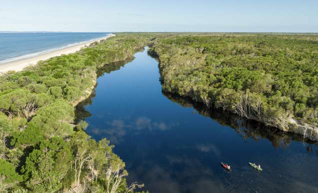 aerial view of bribie island