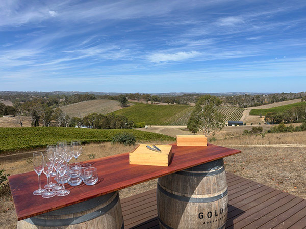 outdoor tasting platform at Golding Wines, Adelaide Hills