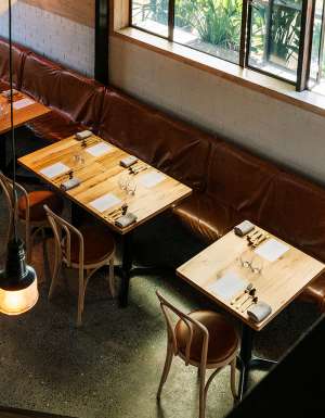 The dining area at Flotilla in Newcastle NSW.