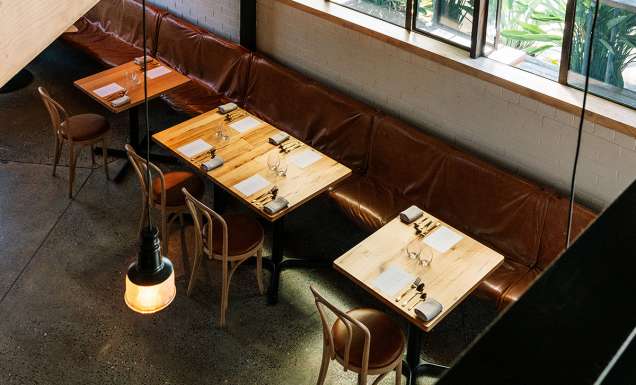 The dining area at Flotilla in Newcastle NSW.