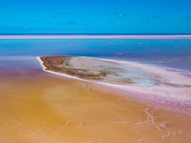 Aerial shot of Kati Thanda-Lake Eyre