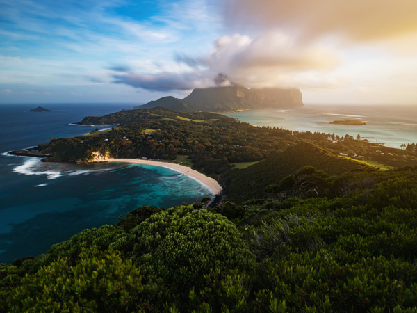an aerial view of Lord Howe Island